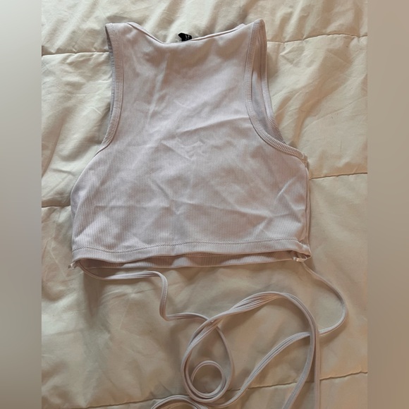 White Ribbed Tank Top - Picture 2 of 5
